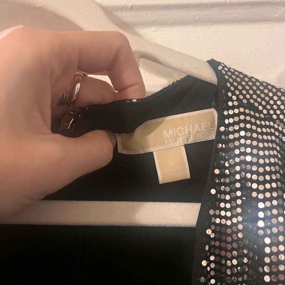 MICHAEL Michael Kors Shimmering Black Long Sleeve Dress - Picture 3 of 3